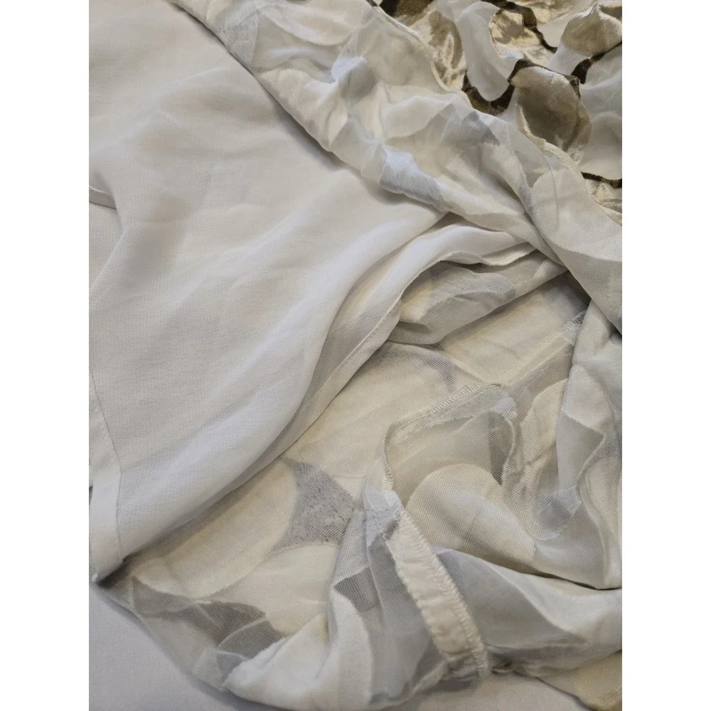 Josephine Chaus Flowy Shimmery Velvet Cream/Browns‎ Skirt Womens Size 10 Lined